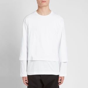 COMME DES GARCONS White Cotton Tiered L/S Tee Size X